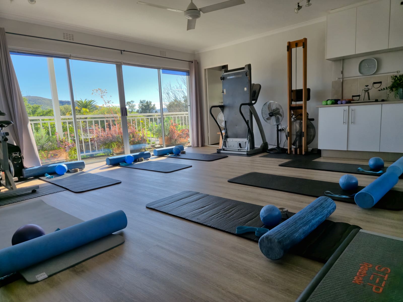 Small-group Pilates class space at the Die Boord practice, Stellenbosch